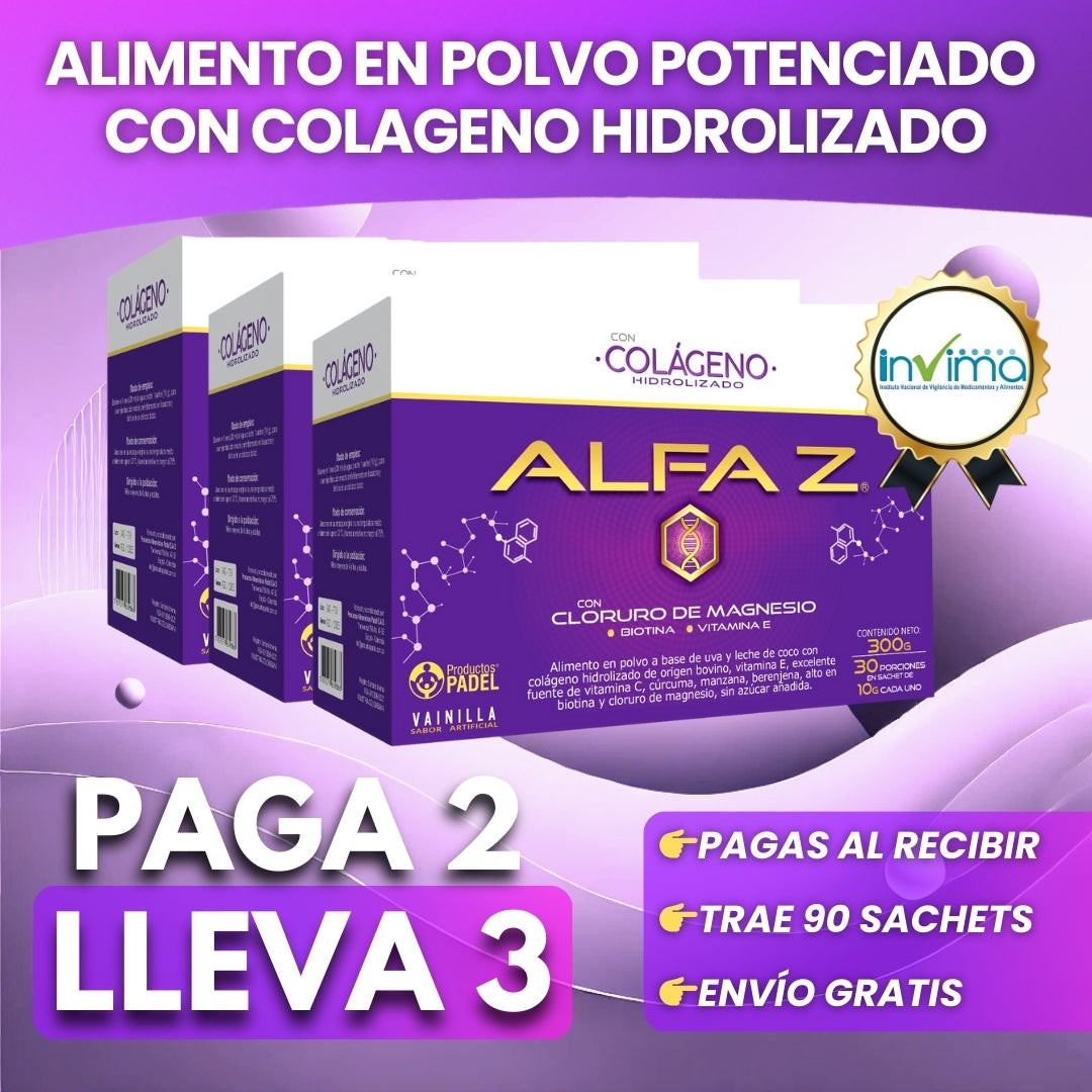 Colágeno Hidrolizado - ALFA Z. CAJA X 30 SOBRES