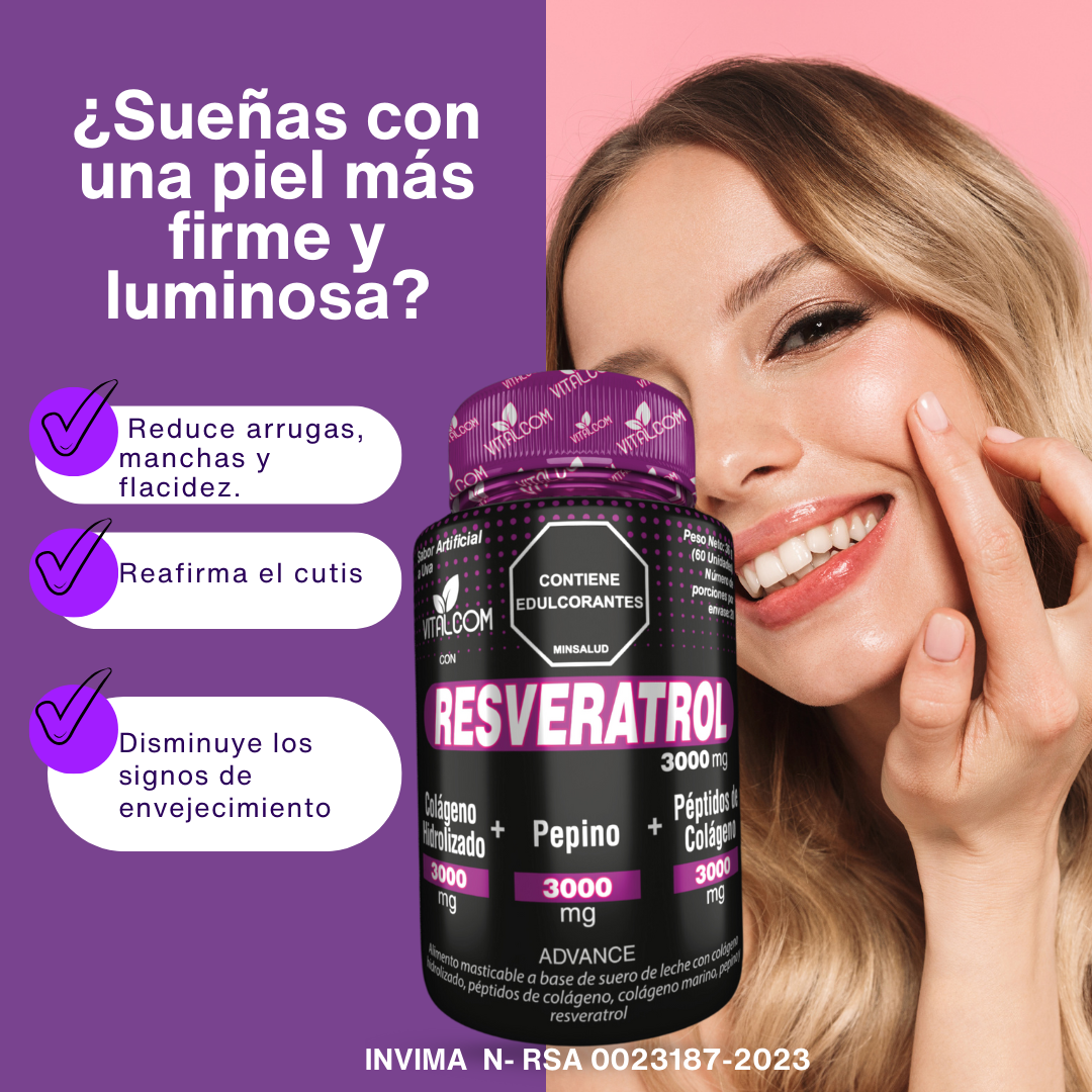 RESVERATROL FRASCO X 60 TBL MASTICABLES VITALCOM