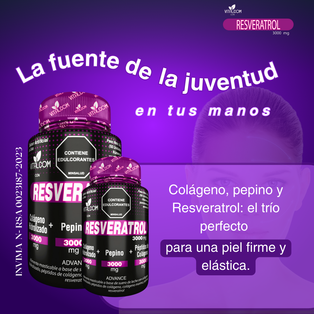 RESVERATROL FRASCO X 60 TBL MASTICABLES VITALCOM
