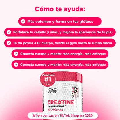 Old School® Monohidrato de creatina para mujeres