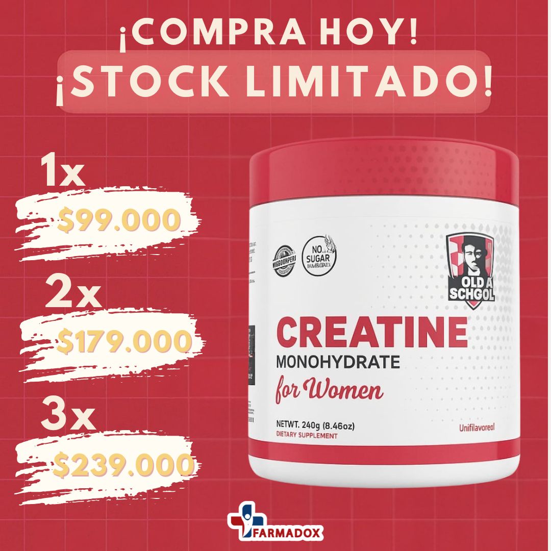 Old School® Monohidrato de creatina para mujeres