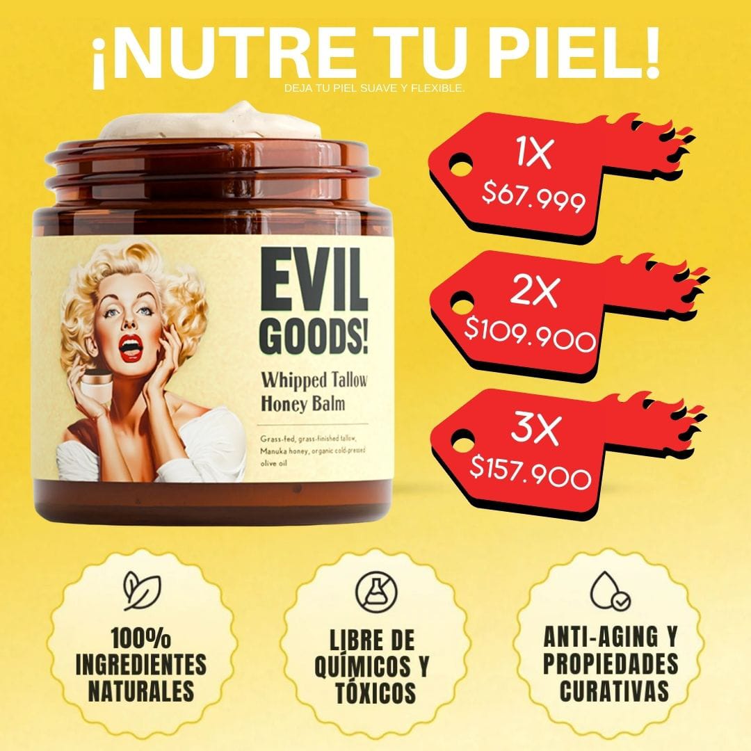 SEBO DE RES - EVIL GOODS® El único bálsamo que alimenta tu piel como si fuera parte de ti.