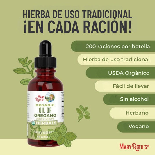 Gotas líquidas de aceite de orégano orgánico Marry Ruth"S