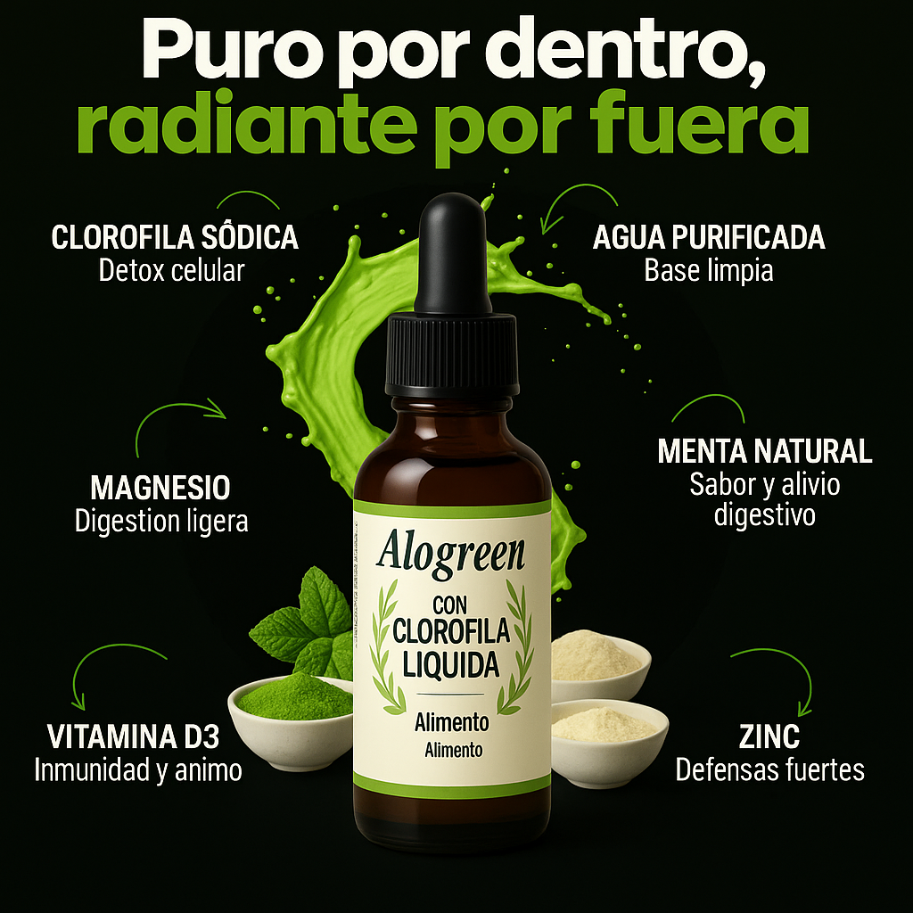 Alogreen™ Clorofila en Gotas | Detox Natural, Bienestar Digestivo y Aliento Fresco