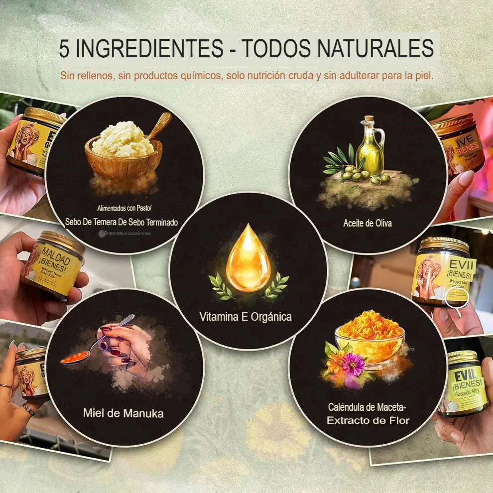 SEBO DE RES - EVIL GOODS® El único bálsamo que alimenta tu piel como si fuera parte de ti.